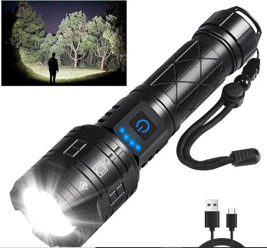 LINTERNA LED POTENTE RECARGABLE CON ZOOM